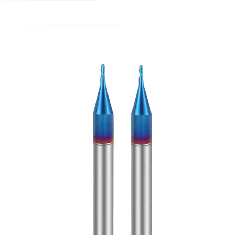 TEBAK 65° Tungsten Steel 2 Flute Cutter Flat Cemented Carbide Micro Diameter End Mill CNC Milling Tool Forming Cutter End Mill