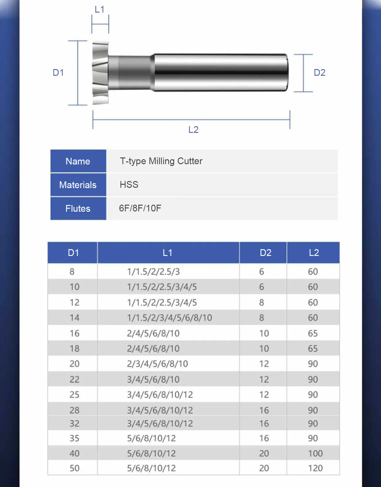 TEBAK JR136 T-cutter Milling Cutter CNC Machining Slotted Straight Shank Uncoated HSS T-type Cutter view 5