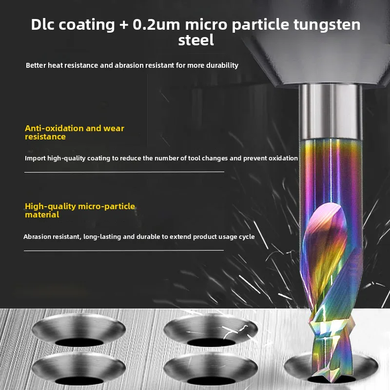 TEBAK Colorful Composite Rimming Cuuter Solid Alloy Body with Carbide Tip for Wood Engraving Milling view 3