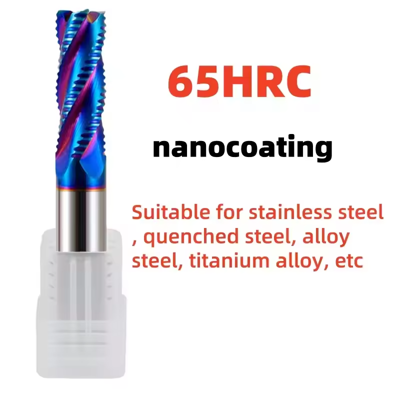 TEBAK 11 12 14 16 18 20 mm Nano Blue Stainless Steel Mill Cutter 4-Flute Cutting End Milling Tool for Steel Custom & Support view 3