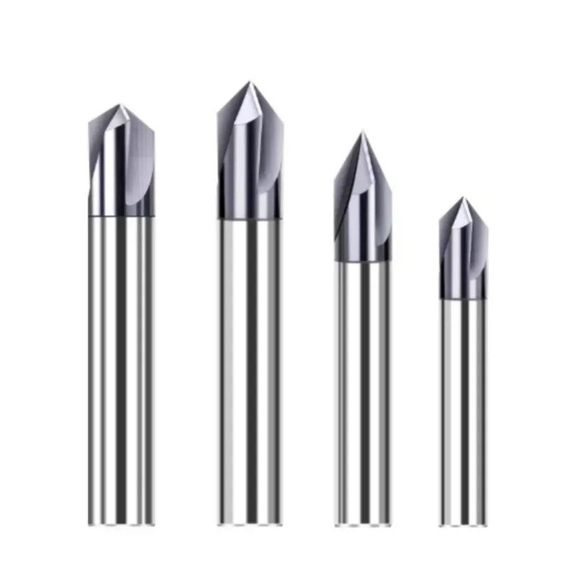TEBAK Chamfer Milling Cutter 90/60/120 Degree Positioning Drill Endmills Both Edge Fixed Point Centering / Customizable TiCN view 4