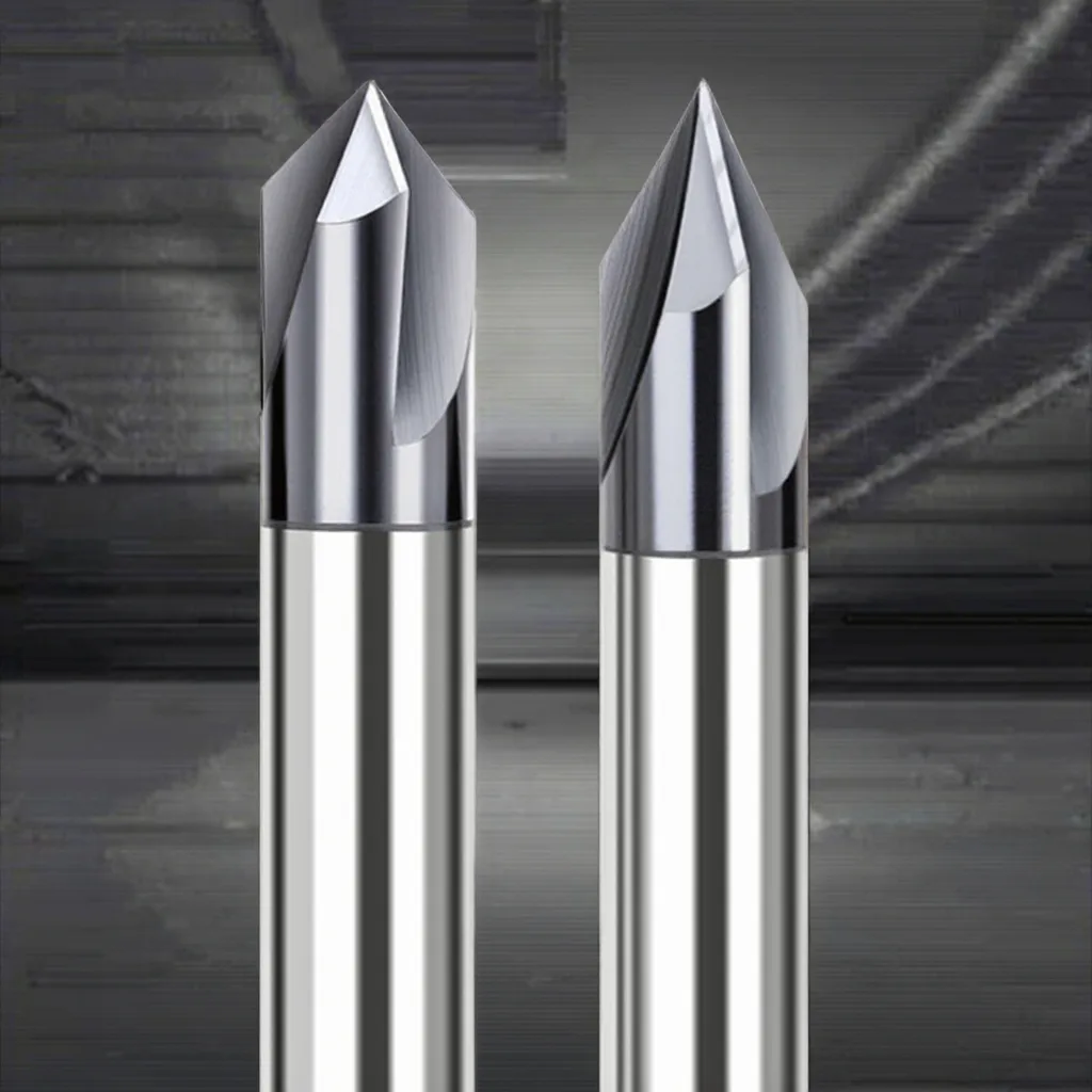 TEBAK Chamfer Milling Cutter 90/60/120 Degree Positioning Drill Endmills Both Edge Fixed Point Centering / Customizable TiCN view 6
