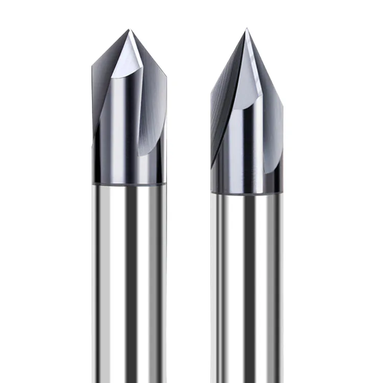 TEBAK Chamfer Milling Cutter 90/60/120 Degree Positioning Drill Endmills Both Edge Fixed Point Centering / Customizable TiCN