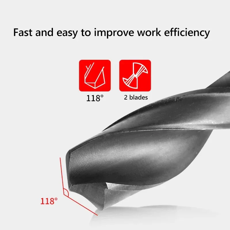 TEBAK Industrial 1/2 Inch HSS Sliver & Deming Reduced Shank Twist Drill Bit Metal Woodworking Drilling Bit view 3