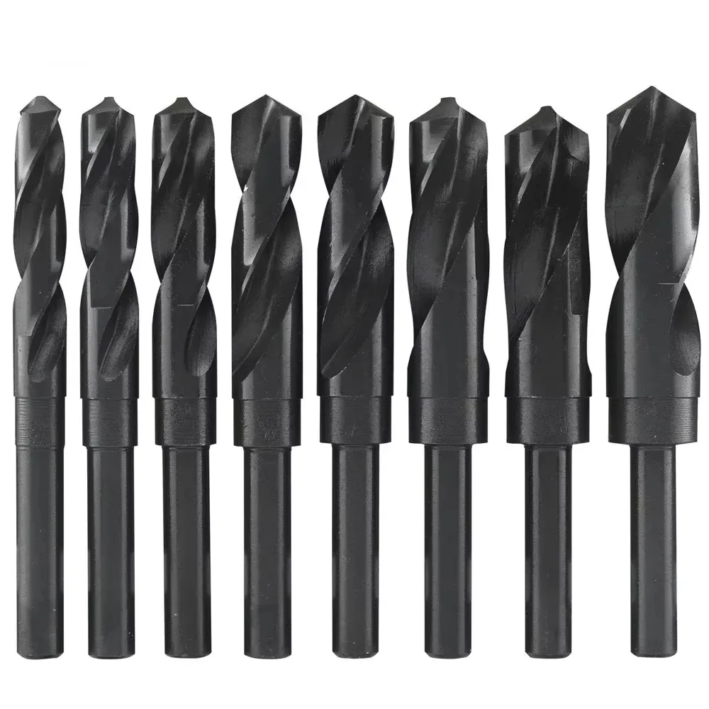 TEBAK Industrial 1/2 Inch HSS Sliver & Deming Reduced Shank Twist Drill Bit Metal Woodworking Drilling Bit