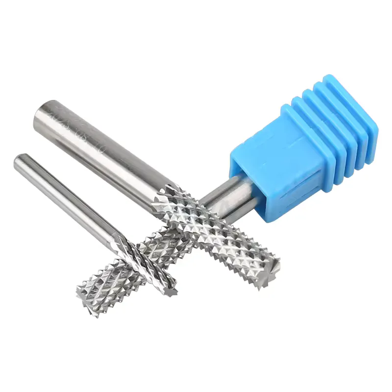 TEBAK HRC55 Uncoated Solid Carbide Corn End Mill Milling Blade Cutter 3.175 CNC Router Bit for PCB Carbon Fiber Fiberglass Milling view 3
