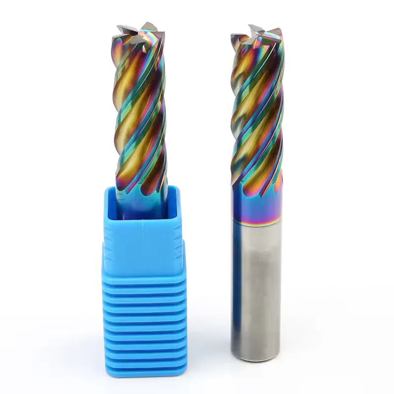 TEBAK Customized End Mill Carbide Flat Endmill 5 Flute DLC Coated for Aluminium Copper Graphite Tool view 3