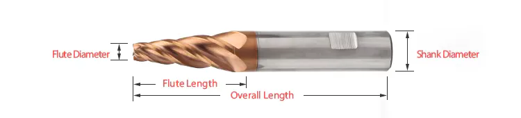 TEBAK Custom 7 Degree 4 Flutes Solid Carbide Tapered End Mill Cutter Flat view 5