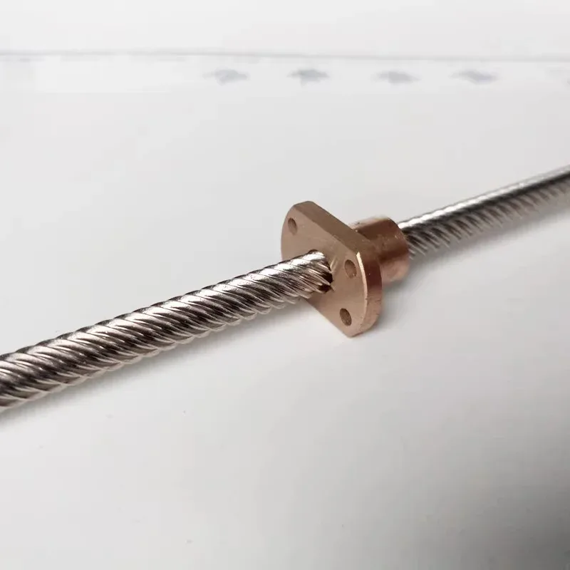 TEBAK Trapezoid Ball Screw T10 T12 T14 T16 T20 T22 T25 T28 304 Trapezoidal Lead Screw Copper Nut Stainless Steel Lead Screw view 4