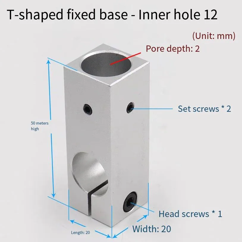 TEBAK Optical Axis Trapezoidal T-Shaped Clamp Connector Fixing Support Fixed Shaft Block Hole Sizes 8 10 12 15 16 20 view 5