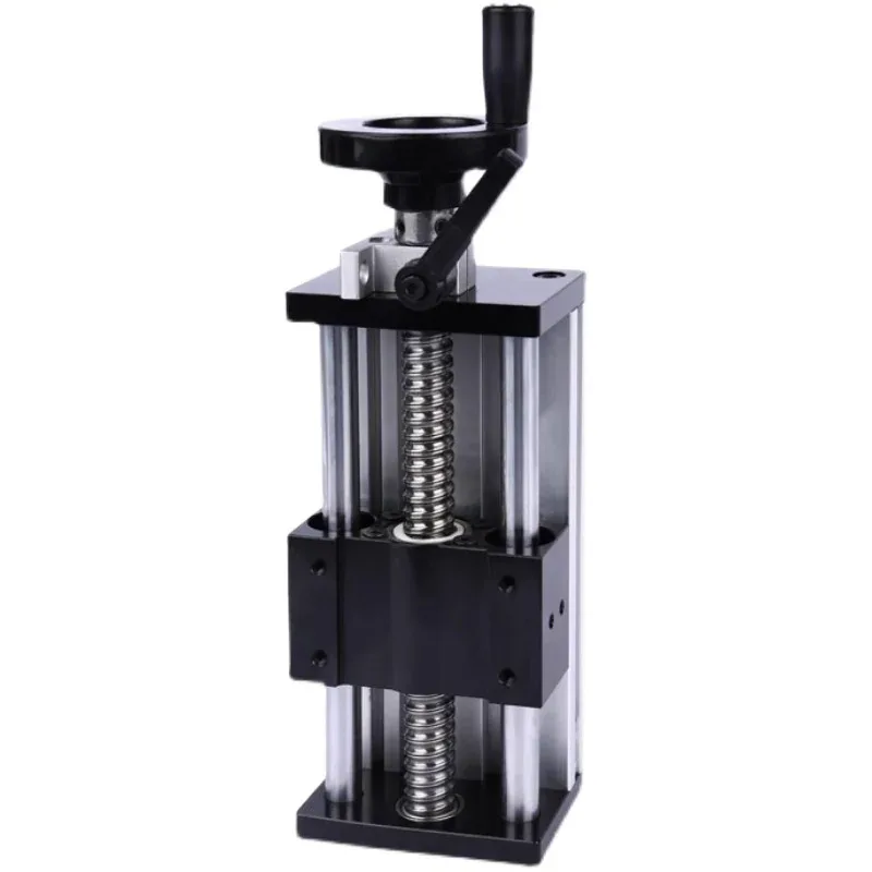 TEBAK Transmission Ball Screw Linear Guide Sliding Table Motion Module with Manual Crank Wheel Cross Elevation view 2