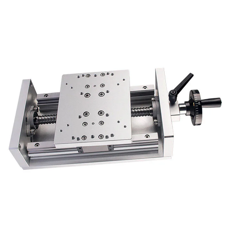 TEBAK Precision X-axis Double Line Ball Screw Fine Adjustment Slide Table Hand Cranked Heavy-duty Linear Guide Rail Stroke 100-300 view 4