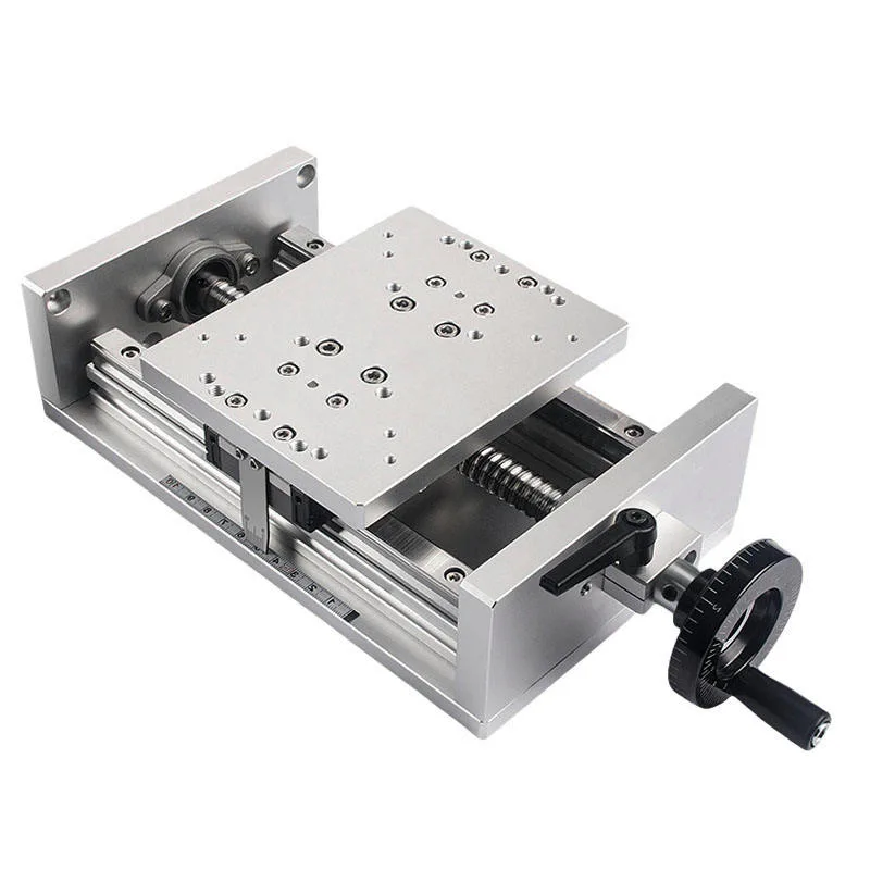TEBAK X-axis Double Line Ball Screw Precision Fine Adjustment Slide Table Linear Guide Hand Cranked Heavy-duty Slide Table XKT150 view 5