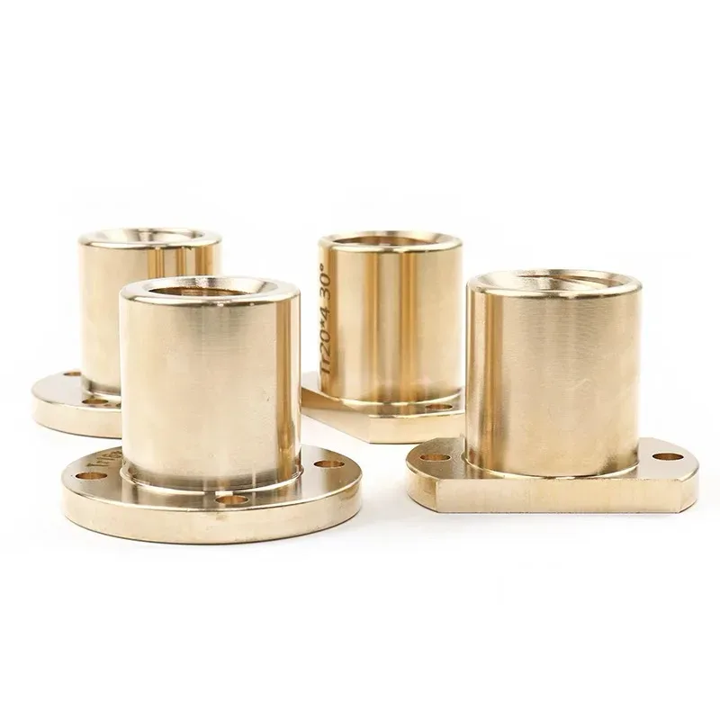 TEBAK T-trapezoidal Double Cut Side Copper Flange Nut Lead Screw T10 T12 T4 T16 T18 T20 T25 T28 T30Customized Lead Screw Nut Copper view 5