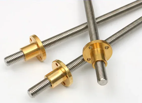TEBAK Trapezoid Ball Screw T10 T12 T14 T16 T20 T22 T25 T28 304 Trapezoidal Lead Screw Copper Nut Stainless Steel Lead Screw view 2