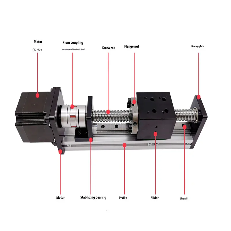 TEBAK GX40 Ball Screw Linear Sliding Table Module Reciprocating Machine Movement 57 Stepping Motors for Assembled Generic Fitting view 4