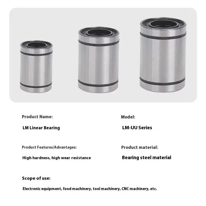 TEBAK LM3UU LM6UU LM8UU LM10UU LM12UU LM16UU Linear Bushing 8mm CNC Linear Bearings for Rods Liner Rail Shaft view 3