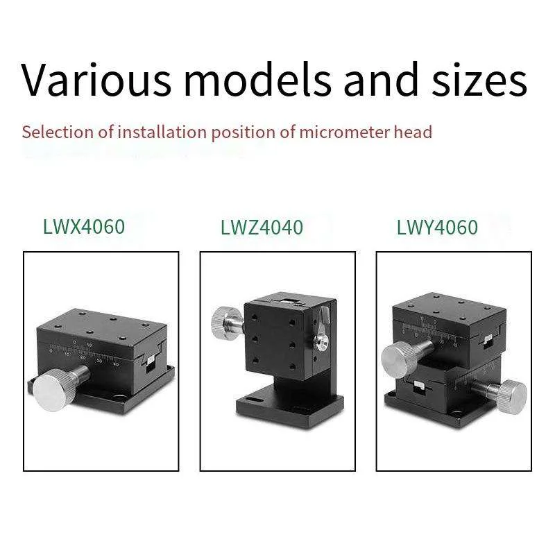 TEBAK Z-axis Manual Displacement Platform LWZ2542 4040 4060 4090 Fine Tuning Dovetail Slot Rack Pinion Slide Table Steel Material view 4