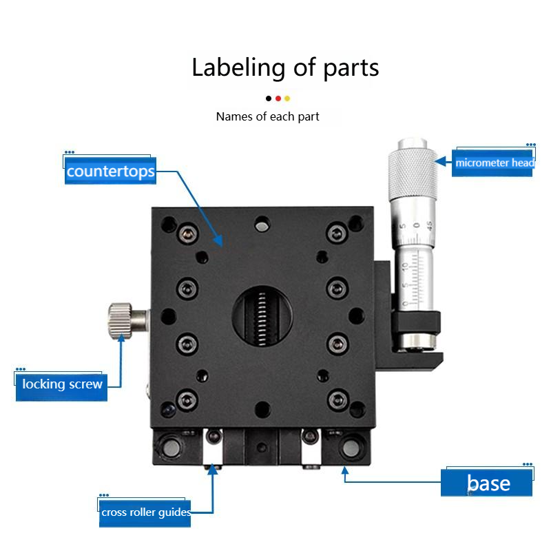 TEBAK XPG25 40 60 80 100 120 Optical Laboratory Precision Manual Fine-tuning Bearing Aluminum Slide Table view 5