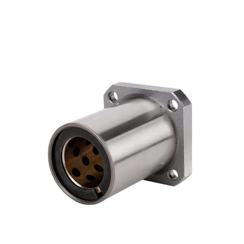 TEBAK Linear Bearings with Inner Copper and Outer Steel Square Flanges Double Cut Edge Bearings for Motor Gear PLC Applications view 2