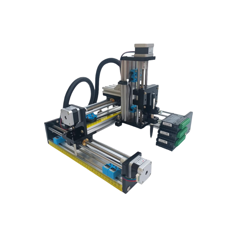 TEBAK XYZ Three-Axis Micro-Lance Sliding Table Set PLC Learning Cross Two-Axis Gantry Stepping Motor Screw Linear Guide Bearing view 2