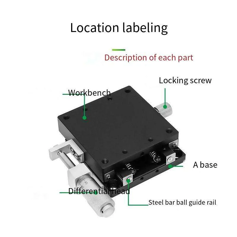TEBAK X-Axis Manual Position Moving Platform LGX40 60-L C R One-Dimensional Optical Fine-Tuning Sliding Platform Stainless Steel view 3