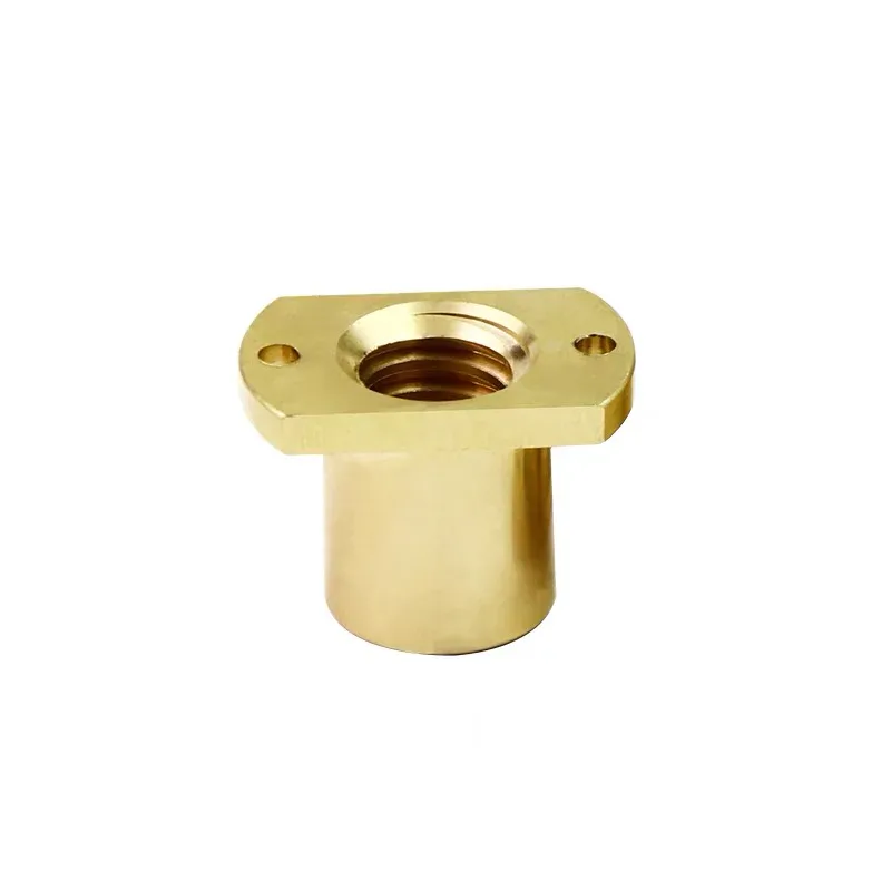 TEBAK T-trapezoidal Double Cut Side Copper Flange Nut Lead Screw T10 T12 T4 T16 T18 T20 T25 T28 T30Customized Lead Screw Nut Copper view 2