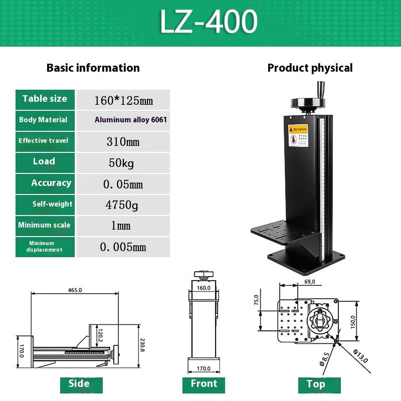 TEBAK Manual LZ-400 Axis Optical Lifting Platform Worktable Experimental Other Hardware Tools view 2