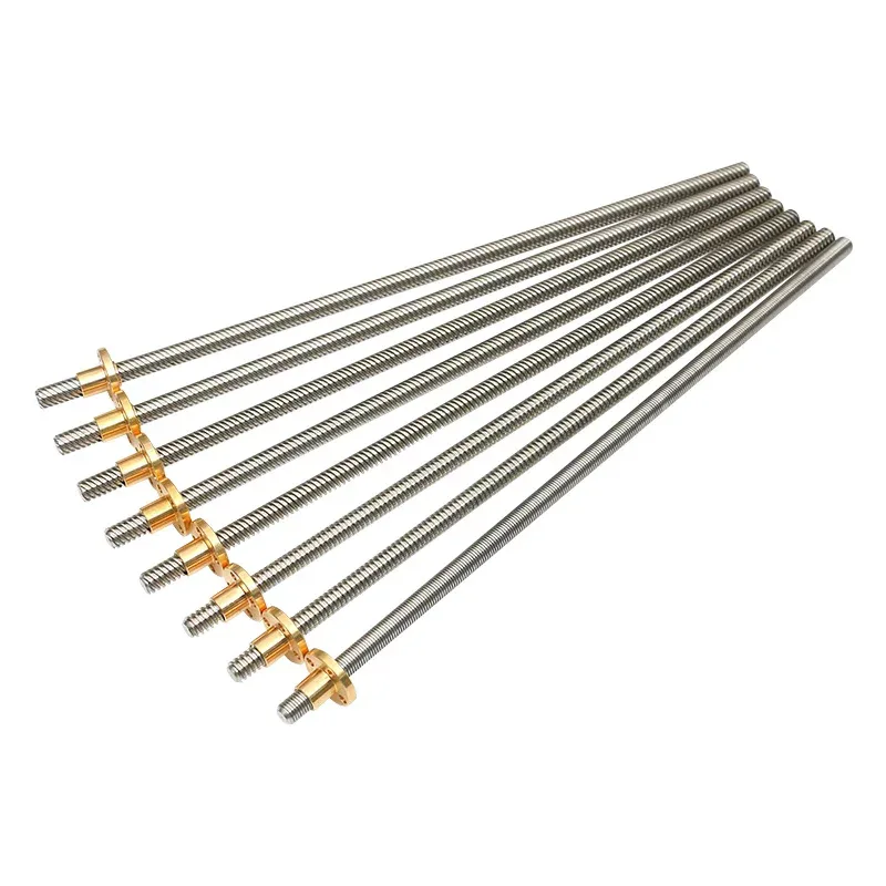 TEBAK Trapezoid Ball Screw T10 T12 T14 T16 T20 T22 T25 T28 304 Trapezoidal Lead Screw Copper Nut Stainless Steel Lead Screw view 3