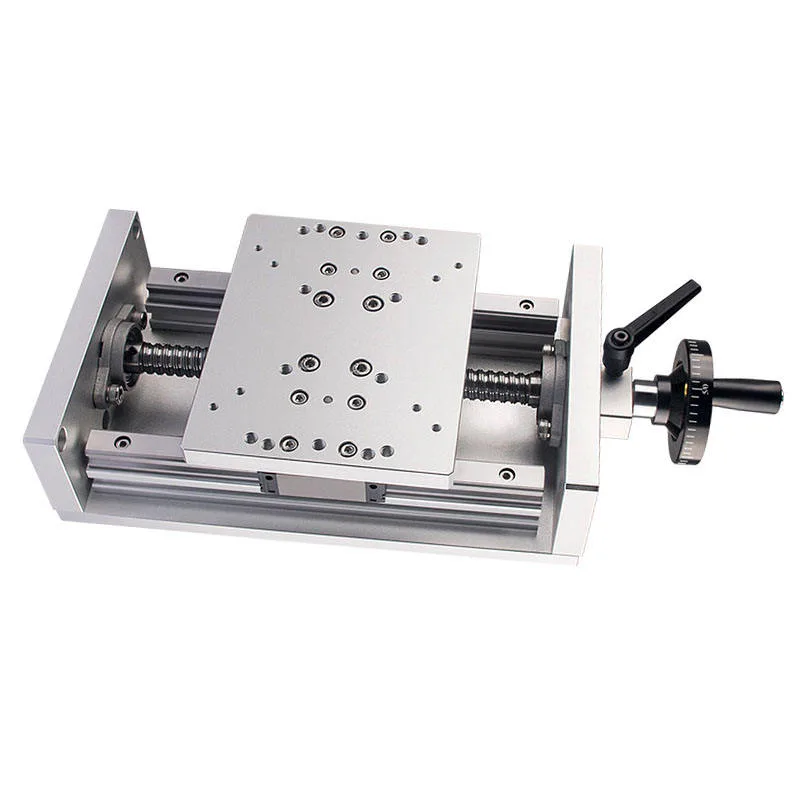 TEBAK X-axis Double Line Ball Screw Precision Fine Adjustment Slide Table Linear Guide Hand Cranked Heavy-duty Slide Table XKT150 view 4