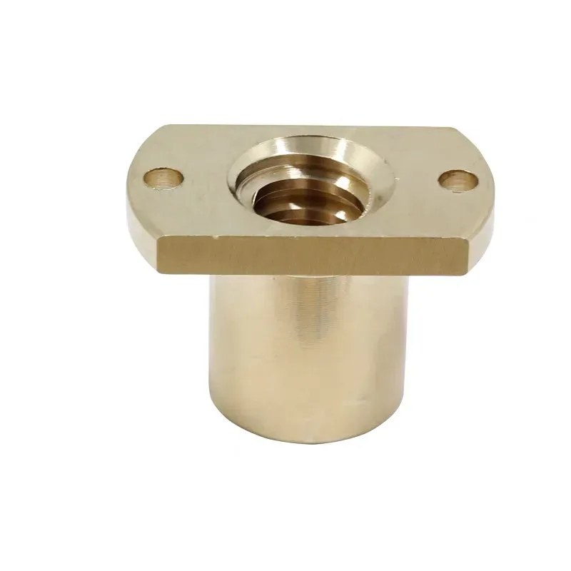 TEBAK T-trapezoidal Double Cut Side Copper Flange Nut Lead Screw T10 T12 T4 T16 T18 T20 T25 T28 T30Customized Lead Screw Nut Copper view 3