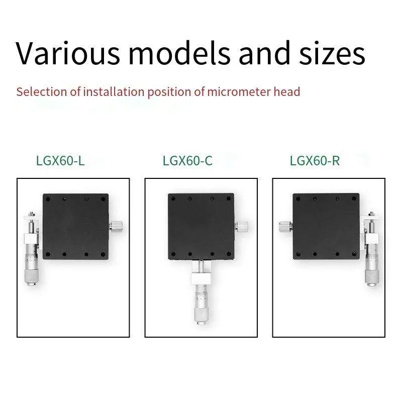 TEBAK X-Axis Manual Position Moving Platform LGX40 60-L C R One-Dimensional Optical Fine-Tuning Sliding Platform Stainless Steel view 5
