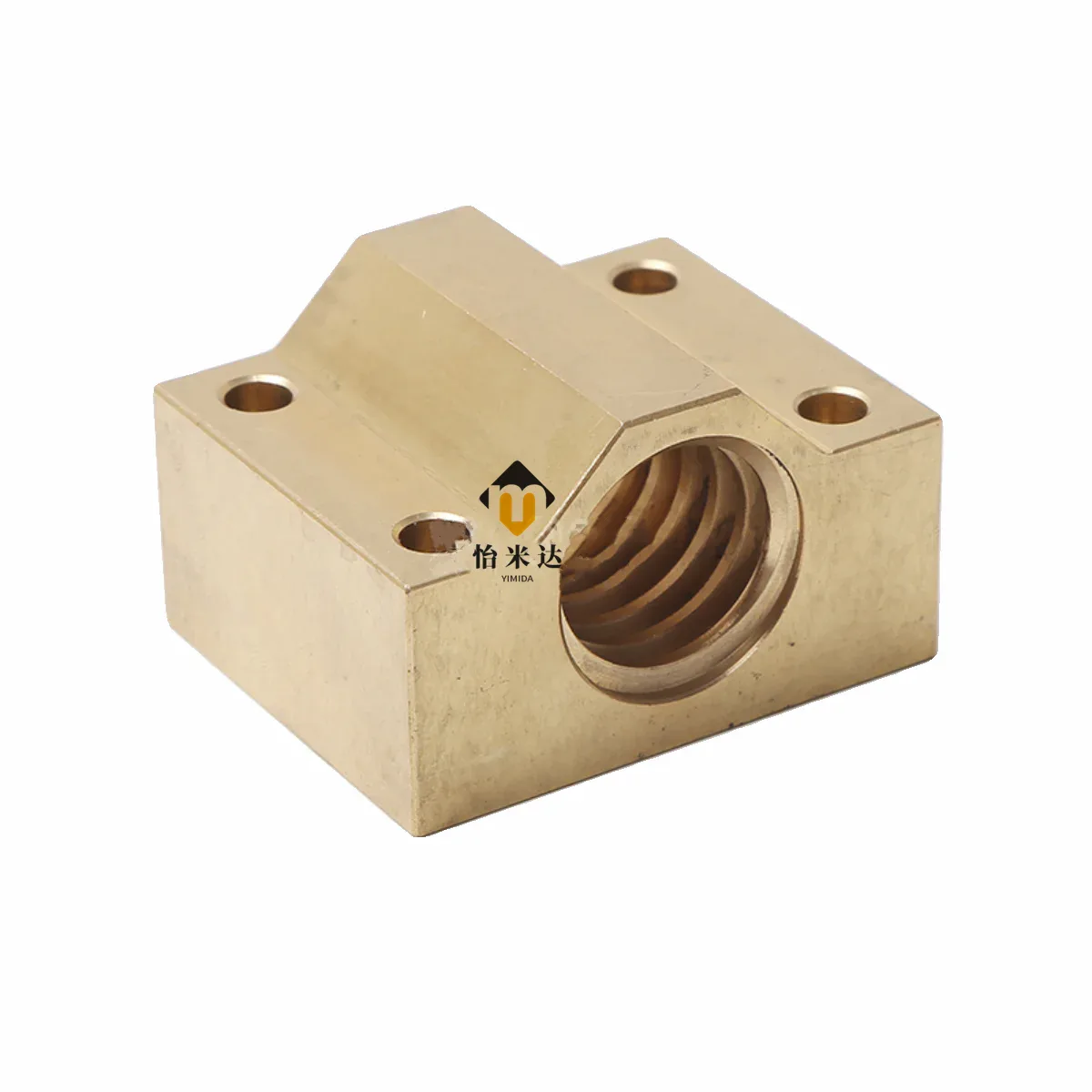 TEBAK Customized Copper 30-degree Trapezoidal Lead Screw for T-shaped Nut with Positive and Negative Teeth view 2