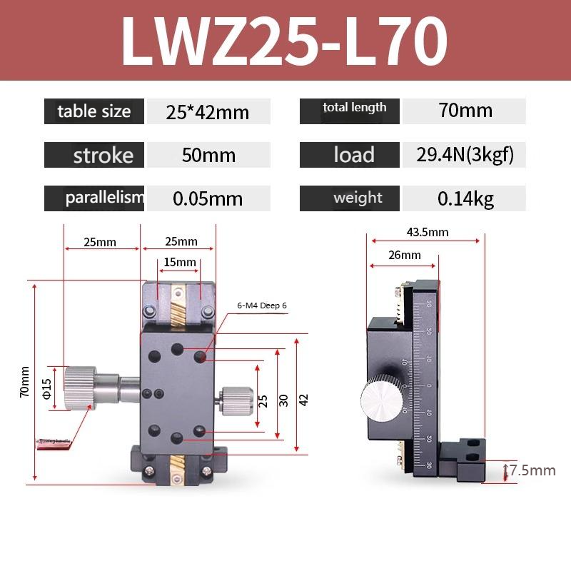 TEBAK Z-axis Manual Vertical Lifting Table LWZ25-L50 100 150 200 Dovetail Rack Sliding Table Machine Tools Accessories view 5