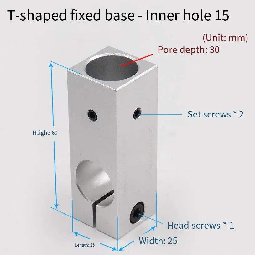 TEBAK Optical Axis Trapezoidal T-Shaped Clamp Connector Fixing Support Fixed Shaft Block Hole Sizes 8 10 12 15 16 20 view 4