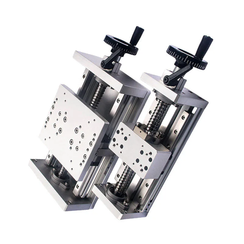 TEBAK Precision X-axis Double Line Ball Screw Fine Adjustment Slide Table Hand Cranked Heavy-duty Linear Guide Rail Stroke 100-300 view 5