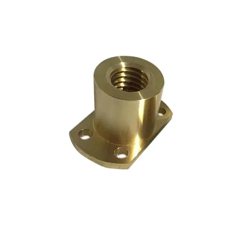 TEBAK T-trapezoidal Double Cut Side Copper Flange Nut Lead Screw T10 T12 T4 T16 T18 T20 T25 T28 T30Customized Lead Screw Nut Copper view 4