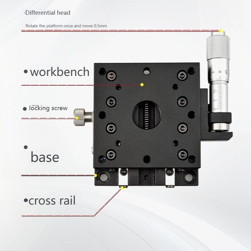 TEBAK XPG25 40 60 80 100 120 Optical Laboratory Precision Manual Fine-tuning Bearing Aluminum Slide Table view 3