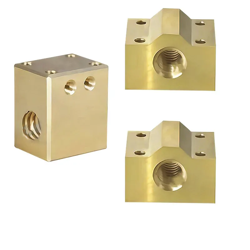 TEBAK Customized Copper 30-degree Trapezoidal Lead Screw for T-shaped Nut with Positive and Negative Teeth
