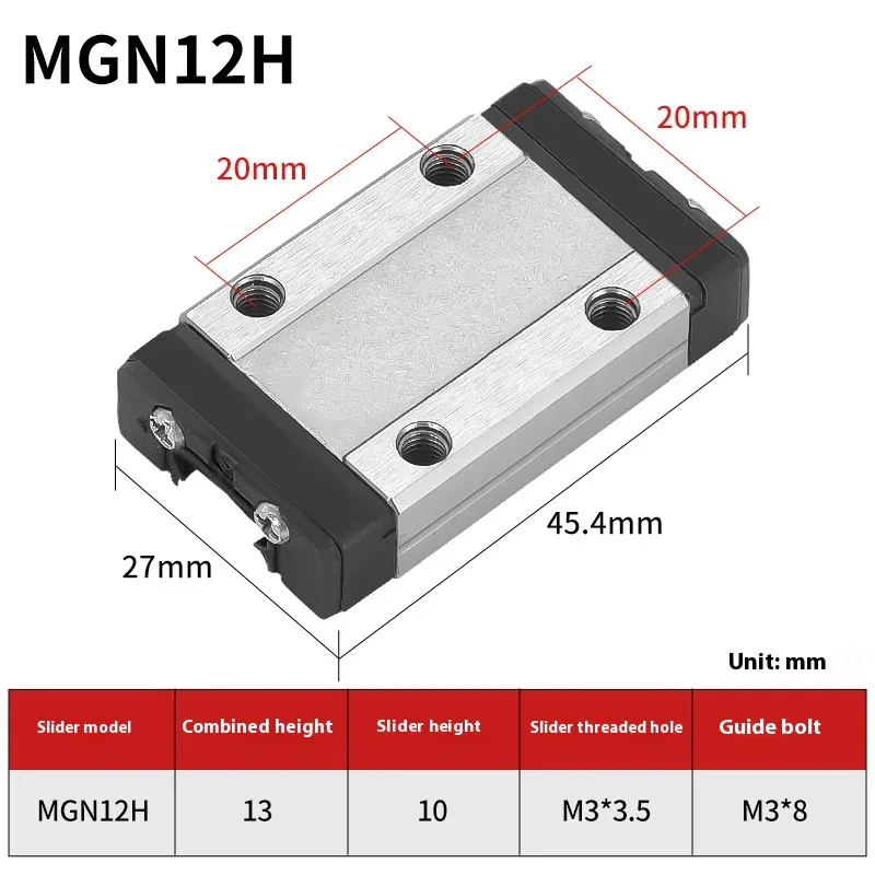 TEBAK Domestic Precision Miniature Linear Guide Rail Slider MGN / MGW 7C 9C 12C 15C Plus Long Track Alloy Steel view 5