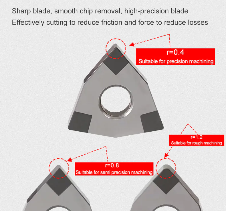 TEBAK Diamond CBN Inserts Cubic Boron Nitride Super Hard CNC Blade TNMG/WNMG High Hardness Steel Special Cbn Cutting Tool Inserts view 2