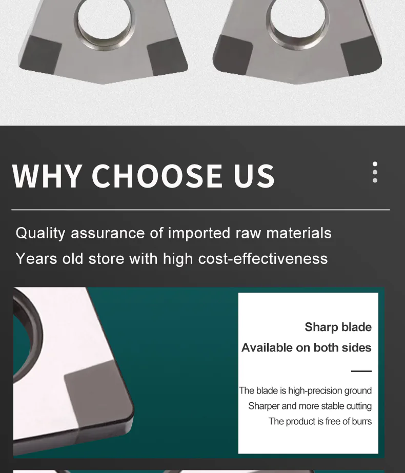 TEBAK Diamond CBN Inserts Cubic Boron Nitride Super Hard CNC Blade TNMG/WNMG High Hardness Steel Special Cbn Cutting Tool Inserts view 3