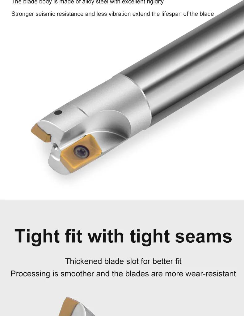 TEBAK Indexable Milling Cutter Holder BAP300R with APMT1135 Tungsten Carbide Inserts view 2