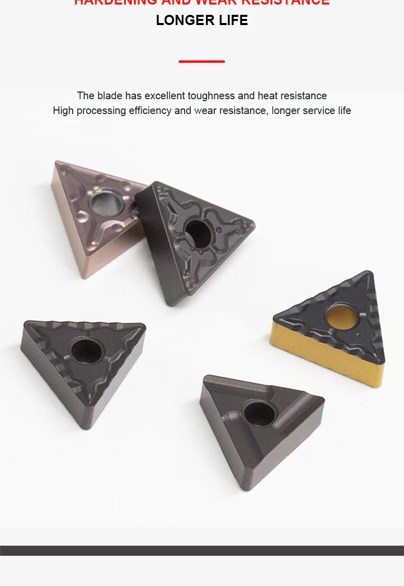 TEBAK CNC Triangular Carbide Insert with Ceramic Coating for Turning Outer Diameters and Inner Bores TNMG160404 Alloy Cutting Inserts view 2