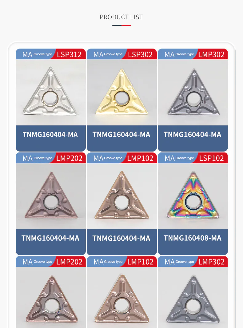 TEBAK CNC Triangular Carbide Insert with Ceramic Coating for Turning Outer Diameters and Inner Bores TNMG160404 Alloy Cutting Inserts view 4