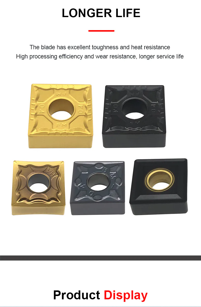 TEBAK Square Turning Insert CNC Turning Tools SNMG120408/120404/12 Suitable for Stainless Steel Cast Iron Outer Circular Grooving view 3