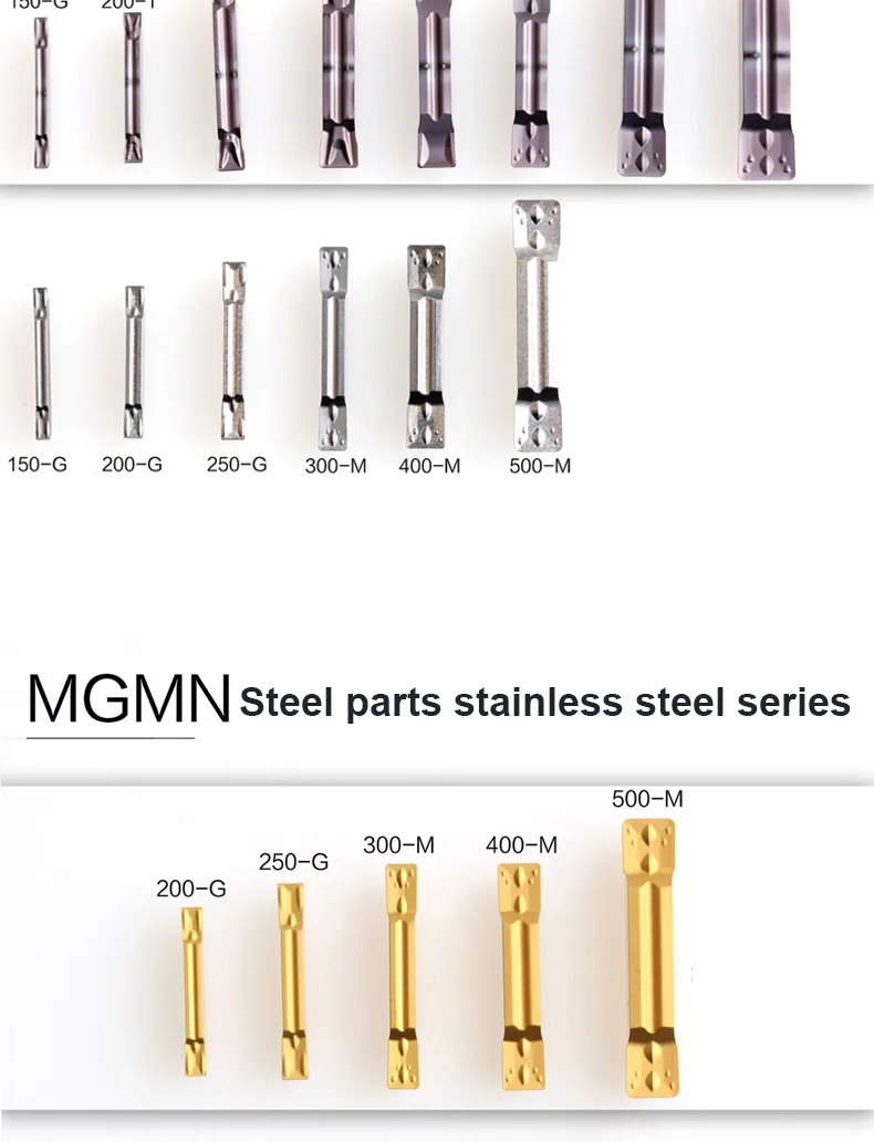 TEBAK CNC Lathe Slotting Insert for HSS Cutting MGGN200/300/400-LH Flat Head 2mm Lathe Slotting Blade Grain view 5