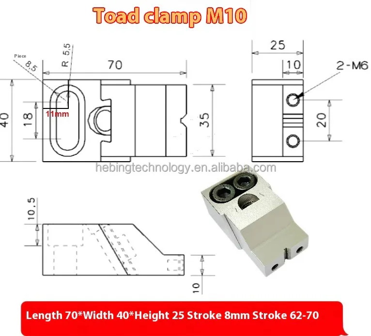 TEBAK One-Way Heavy-Duty OK Clamp M8–M12 view 4