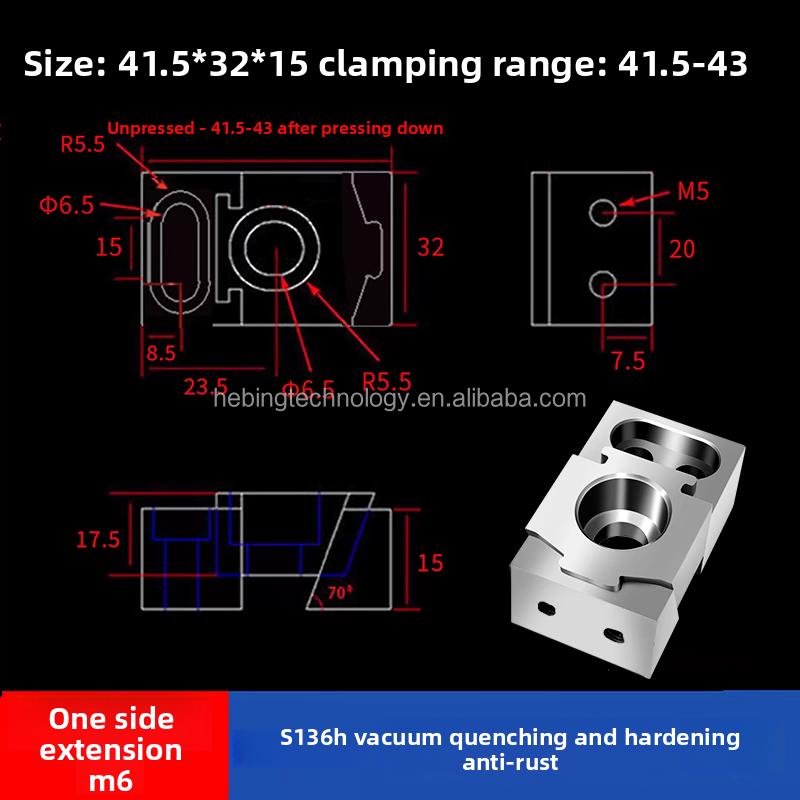 TEBAK CNC Side Fixture Clamp M6–M16 view 4