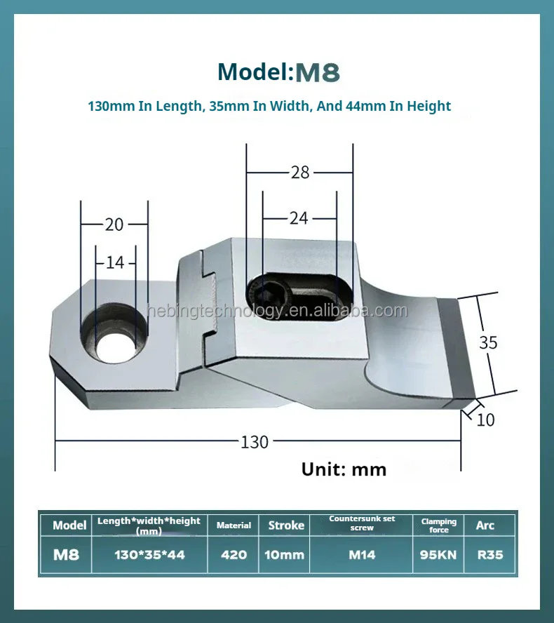 TEBAK Heavy-Duty Side Fixture Clamp M16 view 6